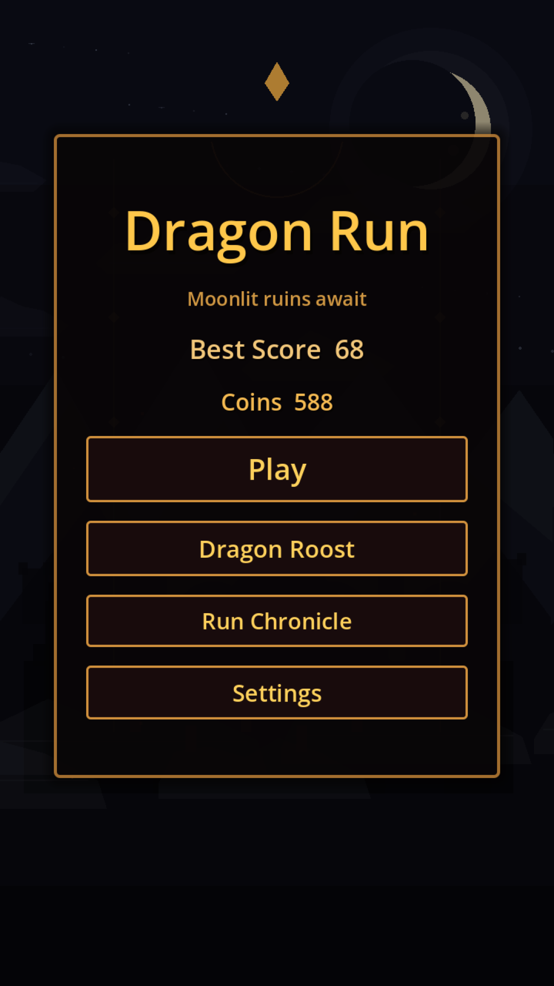 Dragon Run: Moonlit Ruins main menu